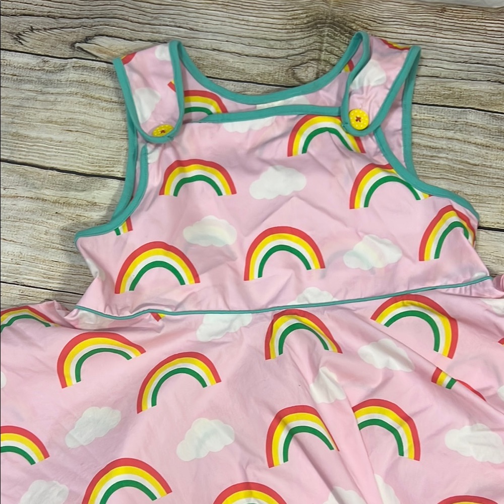 Wildflowers Pink Dress with Rainbow Accents
